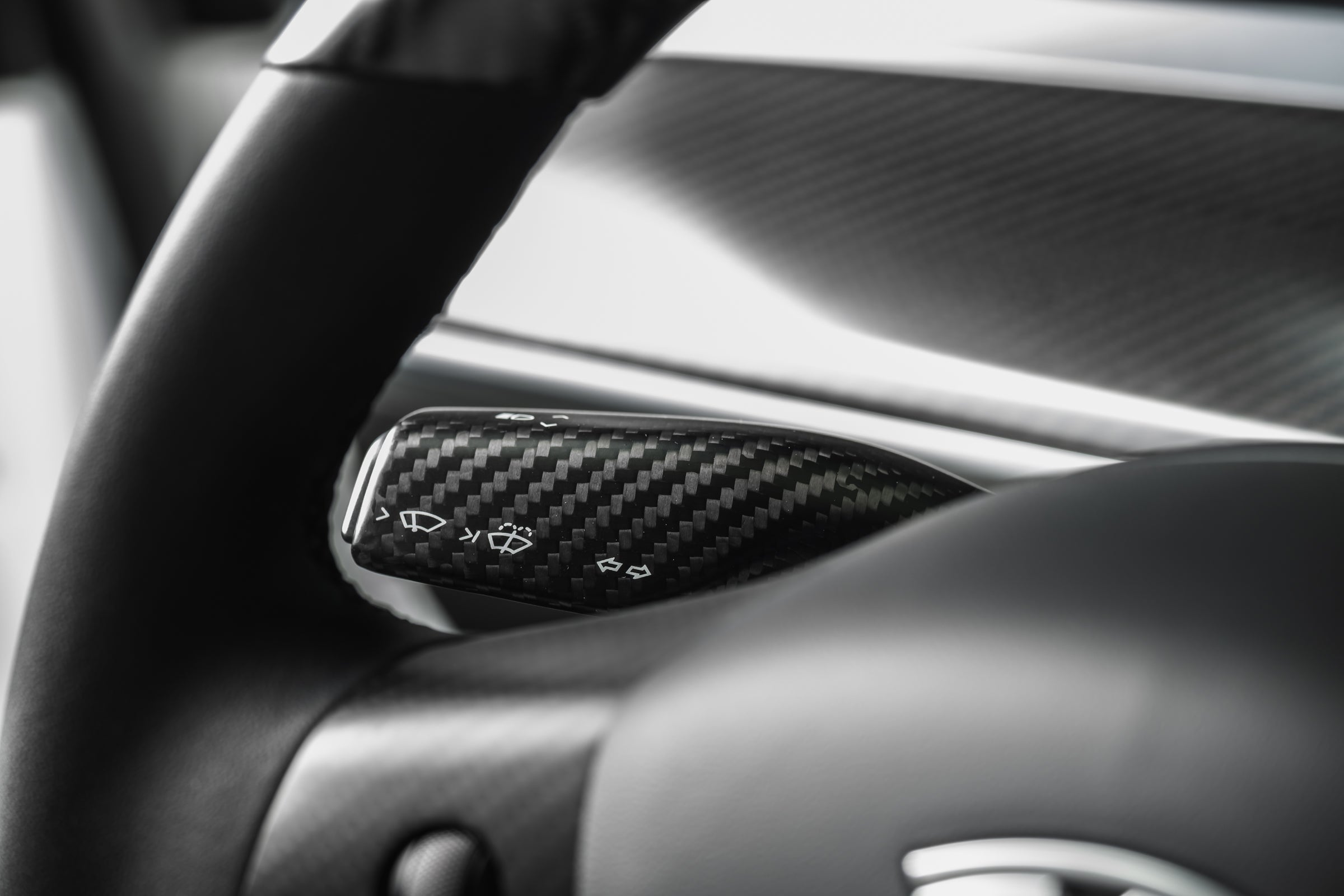 Tesla Model 3 & Y Carbon Fiber Turn Signal and Wiper Stalk Covers